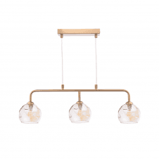 FEYA 3 Light Bar Pendant | Antique Bronze With Champagne Organic Glass