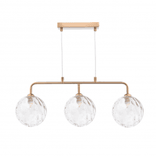 FEYA 3 Light Bar Pendant | Antique Bronze With Clear Dimpled Glass
