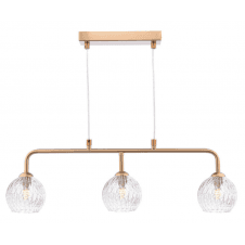 FEYA 3 Light Bar Pendant finished in Antique Bronze With Clear Glass & Inner Wire
