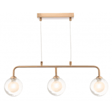 FEYA 3 Light Bar Pendant finished in Antique Bronze With Clear & Opal Glass