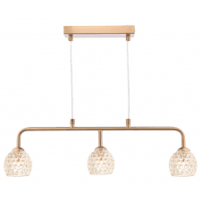 FEYA 3 Light Bar Pendant finished in Antique Bronze With Dimpled Glass