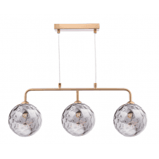 FEYA 3 Light Bar Pendant finished in Antique Bronze With Smoked Dimpled Glass