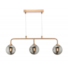 FEYA 3 Light Bar Pendant finished in Antique Bronze With Smoked Glass