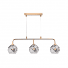 FEYA 3 Light Bar Pendant | Antique Bronze With Smoked Organic Glass