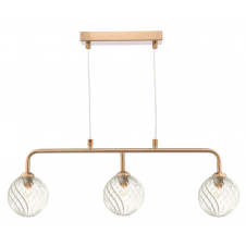 FEYA 3 Light Bar Pendant finished in Antique Bronze With Twisted Closed Glass