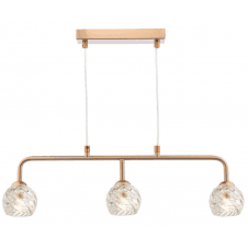 FEYA 3 Light Bar Pendant finished in Antique Bronze With Twisted Open Glass