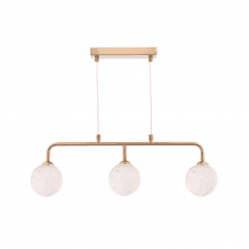 FEYA 3 Light Bar Pendant | Antique Bronze With White Confetti Glass