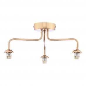 Feya 3 Light Semi-Flush Antique Bronze Fitting Only