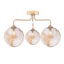 FEYA 3 Light Semi-Flush finished in Antique Bronze With Champagne Dimpled Glass