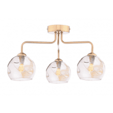 FEYA 3 Light Semi-Flush finished in Antique Bronze With Champagne Organic Glass
