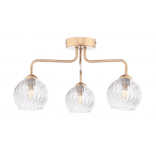 FEYA 3 Light Semi-Flush finished in Antique Bronze With Clear Glass & Inner Wire