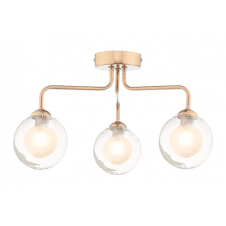 FEYA 3 Light Semi-Flush finished in Antique Bronze With Clear & Opal Glass