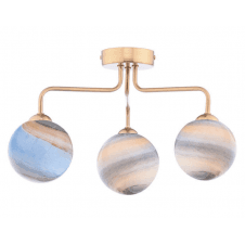 FEYA 3 Light Semi-Flush finished in Antique Bronze With Planet Style Glass (Large)