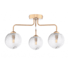 FEYA 3 Light Semi-Flush finished in Antique Bronze With Ribbed Glass