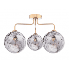 FEYA 3 Light Semi-Flush finished in Antique Bronze With Smoked Dimpled Glass