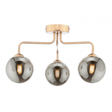 FEYA 3 Light Semi-Flush finished in Antique Bronze With Smoked Glass