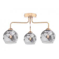 FEYA 3 Light Semi-Flush finished in Antique Bronze With Smoked Organic Glass