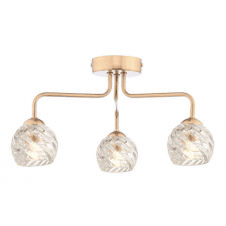 FEYA 3 Light Semi-Flush finished in Antique Bronze With Twisted Open Glass