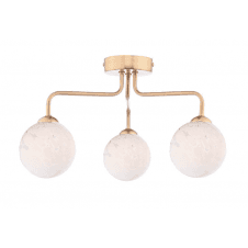 FEYA 3 Light Semi-Flush finished in Antique Bronze With White Confetti Glass