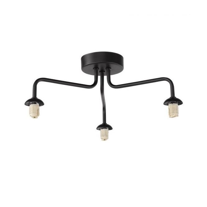Feya 3 Light Semi-Flush Ceiling Light in Black (Fitting Only)