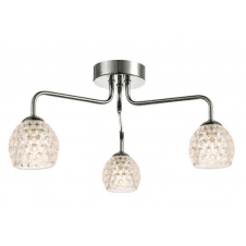 3 Light Semi Flush In Polished Chrome With GL6 Dimpled Glass Shade