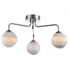  3 Light Semi Flush In Polished Chrome With GL7L Large Planet Art Glass Globe Shade Return to Products Edit Product