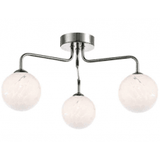 3 Light Semi Flush In Polished Chrome With GL17 White Confetti Glass Shade