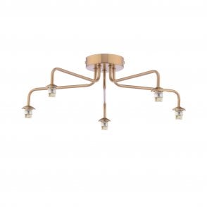 Feya 5 Light Semi-Flush Antique Bronze Fitting Only