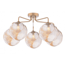 FEYA 5 Light Semi-Flush finished in Antique Bronze With Champagne Dimpled Glass