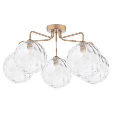 FEYA 5 Light Semi-Flush finished in Antique Bronze With Clear Dimpled Glass