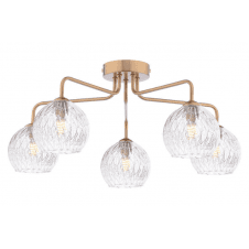 FEYA 5 Light Semi-Flush finished in Antique Bronze With Clear Glass & Inner Wire