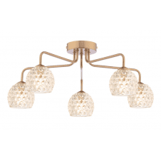 FEYA 5 Light Semi-Flush finished in Antique Bronze With Dimpled Glass