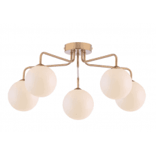 FEYA 5 Light Semi-Flush finished in Antique Bronze With Opal Glass