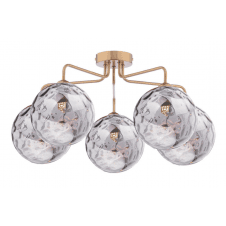 FEYA 5 Light Semi-Flush finished in Antique Bronze With Smoked Dimpled Glass