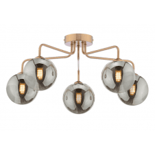 FEYA 5 Light Semi-Flush finished in Antique Bronze With Smoked Glass