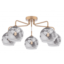 FEYA 5 Light Semi-Flush finished in Antique Bronze With Smoked Organic Glass