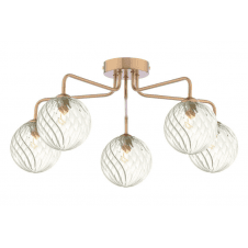 FEYA 5 Light Semi-Flush finished in Antique Bronze With Twisted Closed Glass