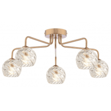 FEYA 5 Light Semi-Flush finished in Antique Bronze With Twisted Open Glass