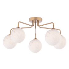 FEYA 5 Light Semi-Flush | Antique Bronze With White Confetti Glass