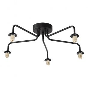 FEYA 5 Light Semi Flush Ceiling Black