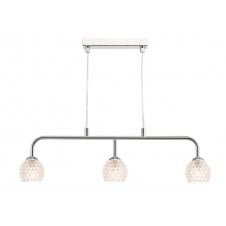 Chrome 3 Light Pendant Bar With GL6 Dimpled Glass Shade