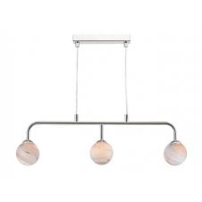 Chrome 3 Light Pendant Bar With GL7 Planet Glass Globe Shade