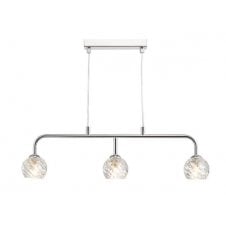 Chrome 3 Light Pendant Bar With GL5 Twisted Open Glass Shade