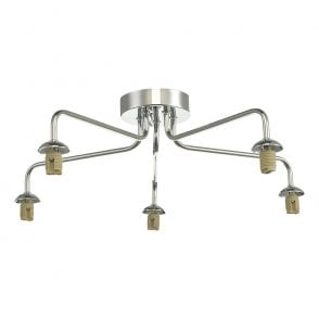 FEYA Chrome 5 Light Semi Flush Ceiling Fixture