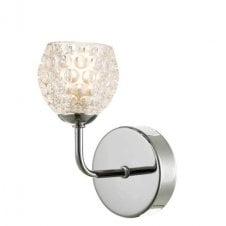 Chrome Wall Light With GL6 Dimpled Glass Shade