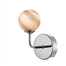 Chrome Wall Light With GL7 Planet Glass Globe Shade