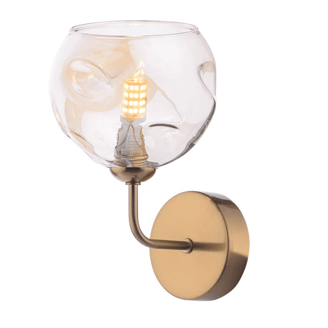 FEYA Wall Light | Antique Bronze With Champagne Organic Glass
