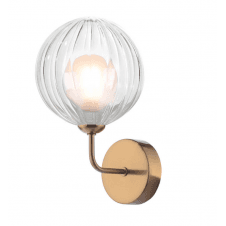 FEYA Wall Light finished in Antique Bronze With Opal & Clear Ribbed Glass
