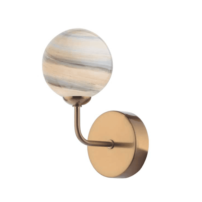 FEYA Wall Light | Antique Bronze With Planet Style Glass (8cm)