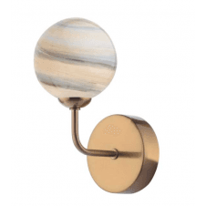 FEYA Wall Light finished in Antique Bronze With Planet Style Glass (Small)